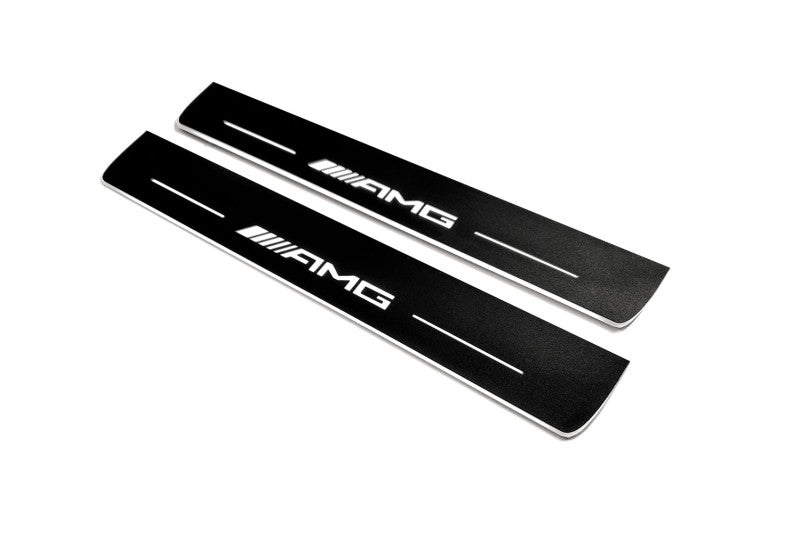 Mercedes E W213 2016-2023 Auto Door Sills With Logo AMG Mercedes Led Door Sills opdesign