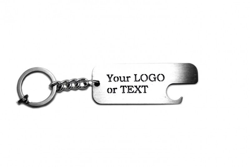 Keychain Bottle Opener with your logo or text - (type STEEL) Var. 1