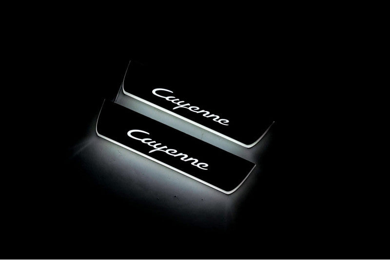 Porsche Cayenne Coupe 2019+ LED Sill With Logo Cayenne Porsche Led Door Sills opdesign