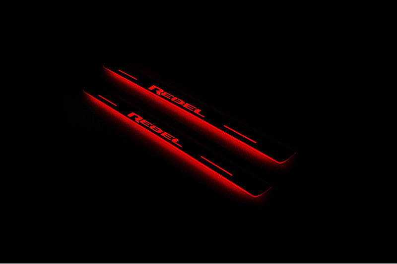 Dodge RAM 1500 V 2019+ Door Sill Led Plate With REBEL Logo