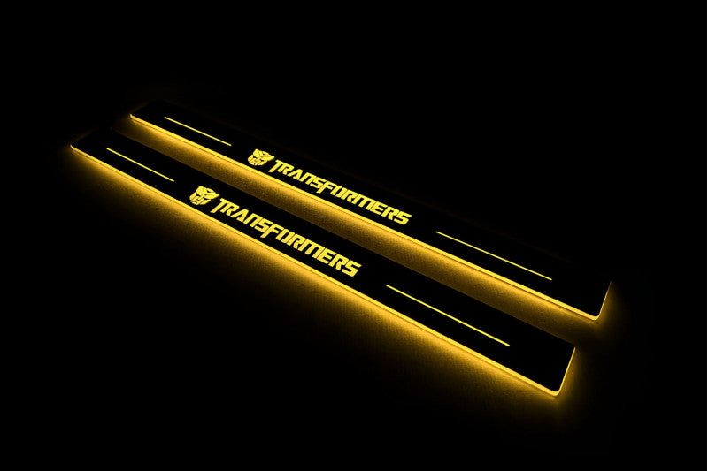 Chevrolet Camaro V 2009-2015 Auto Door Sills With Transformers Logo Chevrolet Led Door Sills opdesign