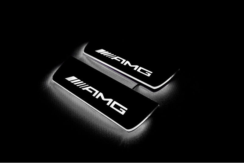 Mercedes E W213 2016-2023 Auto Door Sills With Logo AMG Mercedes Led Door Sills opdesign
