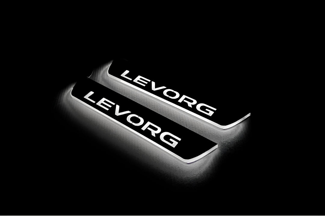 Subaru Levorg I 2014-2020 LED Door Sills With Logo Levorg Subaru Led Door Sills opdesign
