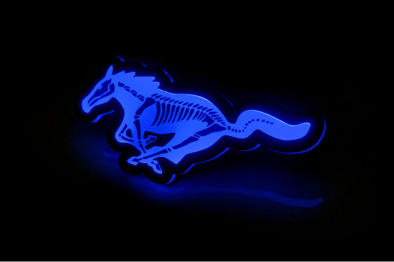 Ford Illuminated LED Radiator Grille Emblems and Badges with Mustang Horse Skeleton logo Ford Led Emblems decoinfabric