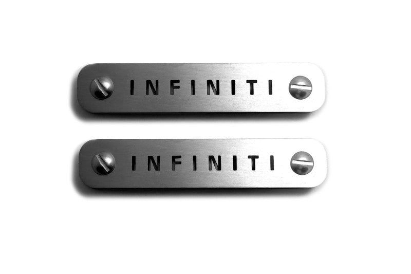 Stainless Steel Floor Mats Emblems Set Badges with Infiniti Logo Car Mats Badges Decoin