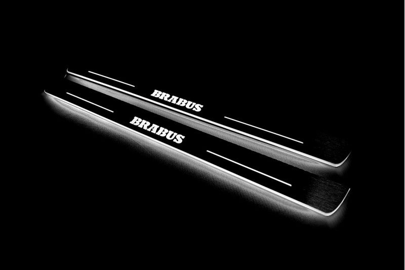 Mercedes CLS-Class II (C218) 2010-2018 Auto Door Sill Plates With Logo Brabus Mercedes Led Door Sills opdesign