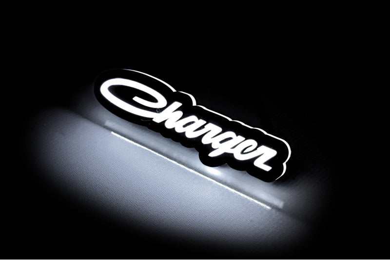 Dodge Illuminated LED Radiator Grille Emblems and Badges with Charger (type 1) logo Dodge Led emblems decoinfabric