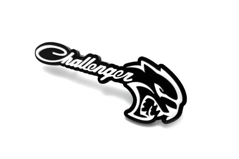 Dodge Challenger trunk rear emblem between tail lights with Challenger + Hellcat logo Dodge emblems decoinfabric