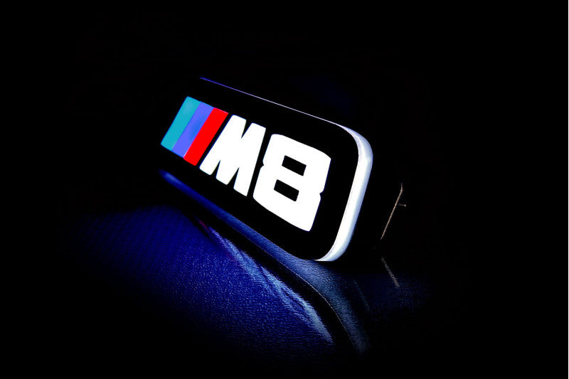 BMW Illuminated LED Radiator Grille Emblems and Badges with ///M8 (type 1) logo BMW Led Emblems decoinfabric