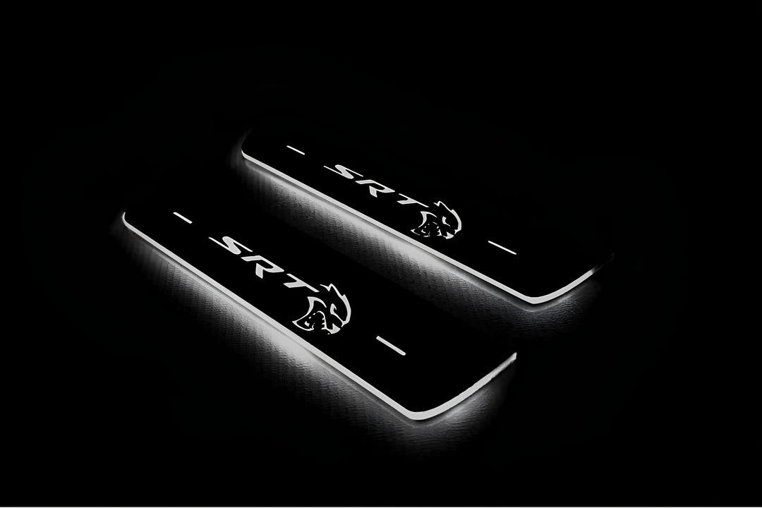 Chrysler 300C II 2011+ Door Sill Led Plate With SRT HELLCAT Logo Chrysler Led Door Sills opdesign