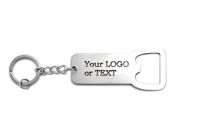 Keychain Bottle Opener with your logo or text - (type STEEL) Var. 2 Keychains opdesign