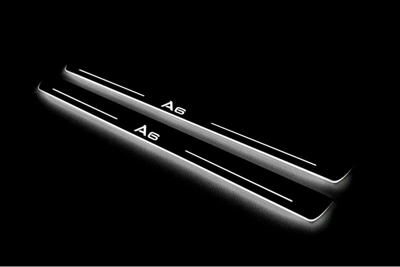 Audi A6 C7 2011-2018 Auto Door Sill Plates With Logo A6 Audi Led Door Sills opdesign