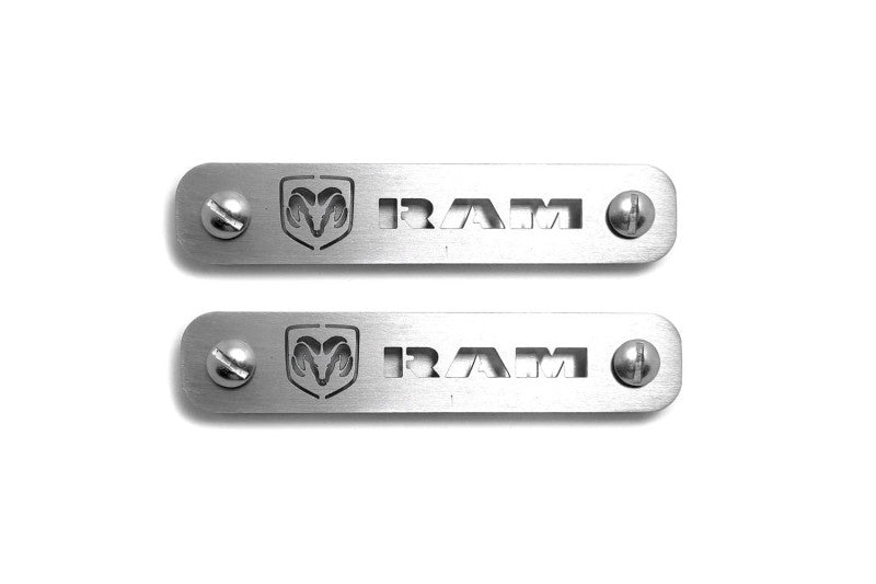 Stainless Steel Floor Mats Emblems Set Badges with Dodge Ram Logo Car Mats Badges Decoin