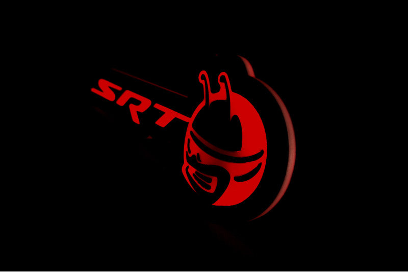 Dodge Illuminated LED Radiator Grille Emblems and Badges with SRT Scatpack Head logo Dodge Led emblems decoinfabric