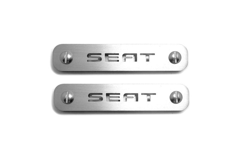 Stainless Steel Floor Mats Emblems Set Badges with Seat Logo Car Mats Badges Decoin
