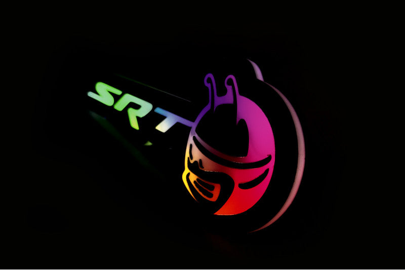 Dodge Illuminated LED Radiator Grille Emblems and Badges with SRT Scatpack Head logo Dodge Led emblems decoinfabric