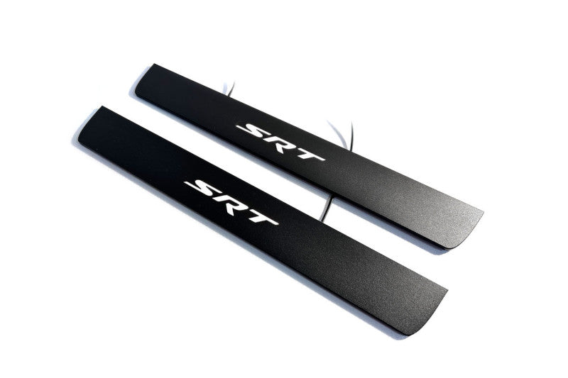Dodge Durango III 2011+ Led Door Sill Pro With Logo SRT (Premium Painting) Dodge Led Door Sills PRO opdesign