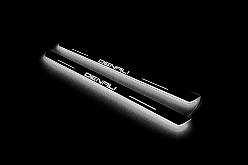 GMC Sierra V 2018+ LED Door Sills PRO With Logo Denali GMC Led Door Sills opdesign