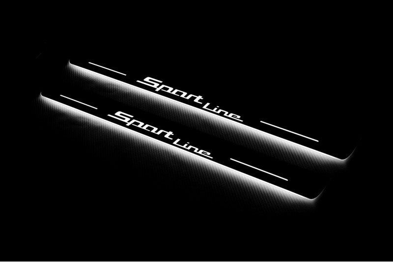 BMW X6 F16 2015-2019 Door Sill Protectors With Sport Line Logo BMW Led Door Sills opdesign