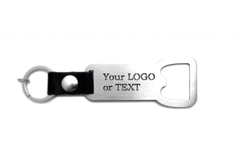 Keychain Bottle Opener with your logo or text - (type MIXT) Var. 2