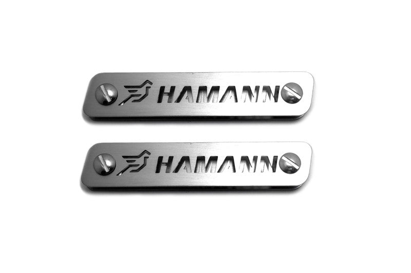 Stainless Steel Floor Mats Emblems Set Badges for BMW with Hamann Logo Car Mats Badges Decoin