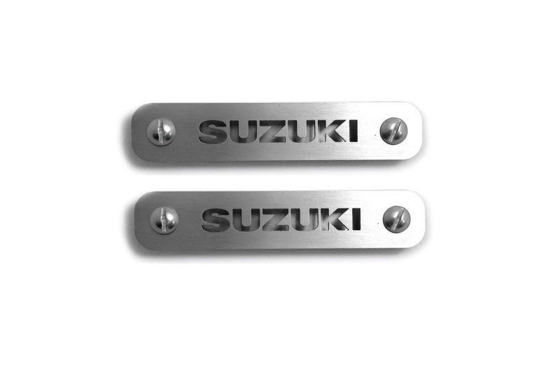 Stainless Steel Floor Mats Emblems Set Badges with Suzuki Logo Car Mats Badges Decoin