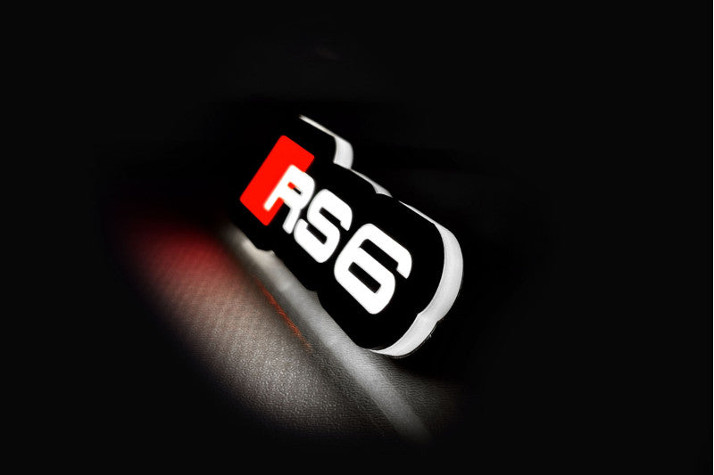 Audi Illuminated LED Radiator Grille Emblems and Badges with RS6 logo Audi Led emblems decoinfabric