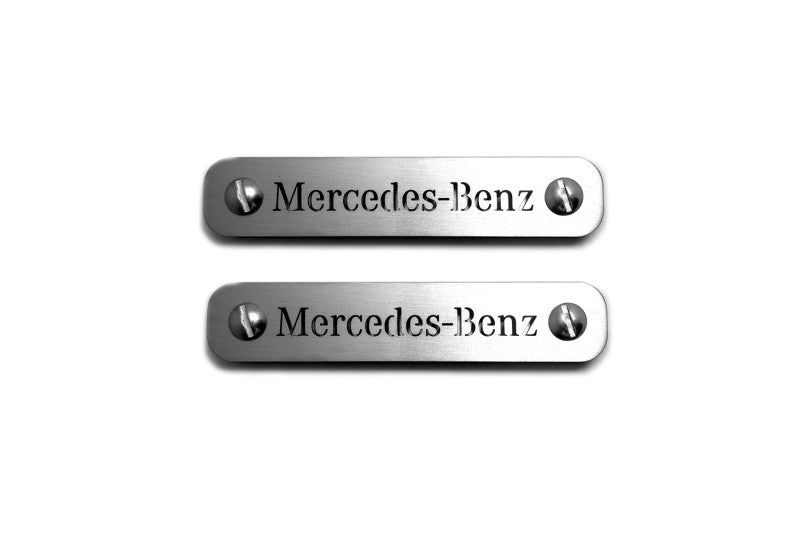 Stainless Steel Floor Mats Emblems Set Badges with Mercedes Logo Car Mats Badges Decoin