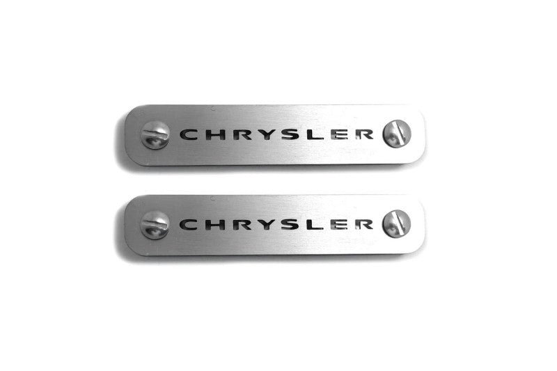 Stainless Steel Floor Mats Emblems Set Badges with Chrysler Logo Car Mats Badges Decoin