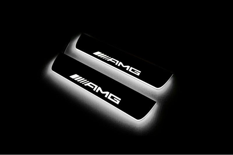 Mercedes E W211 2002-2009 LED Door Sills PRO With AMG Logo