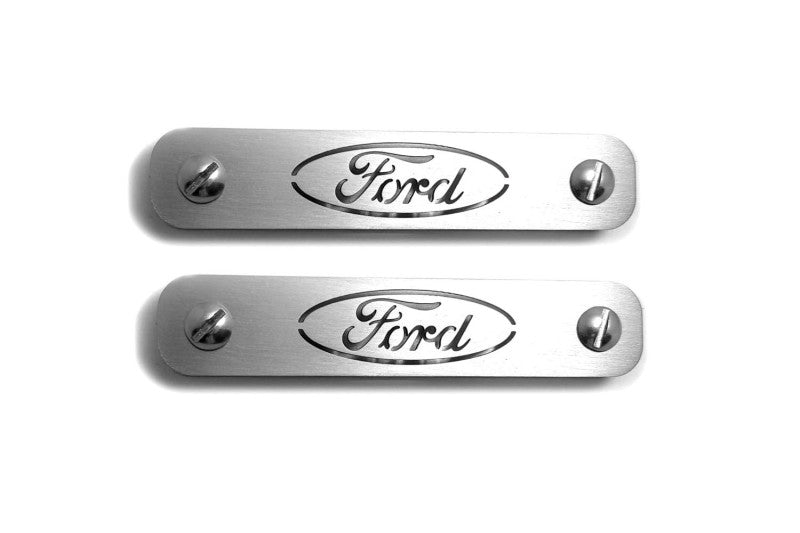 Stainless Steel Floor Mats Emblems Set Badges with Ford Logo Car Mats Badges Decoin