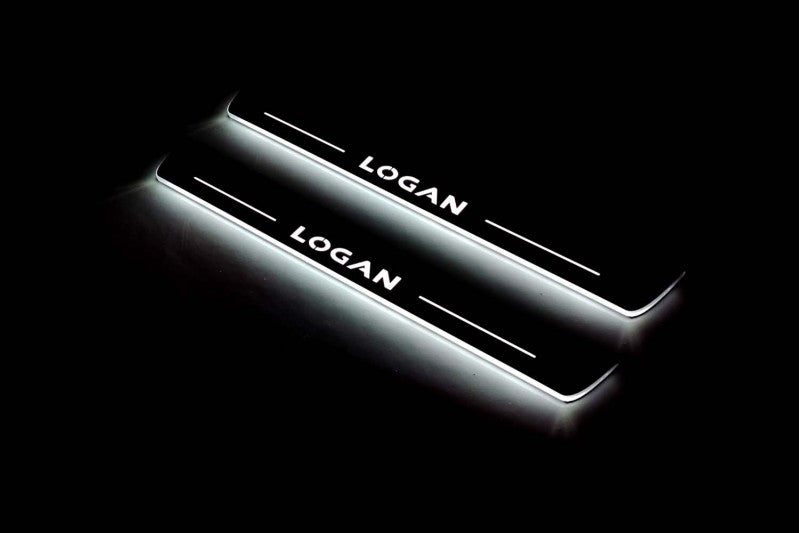 Dacia Logan II 2013-2020 Car Door Sill With Logo Logan Dacia Led Door Sills opdesign