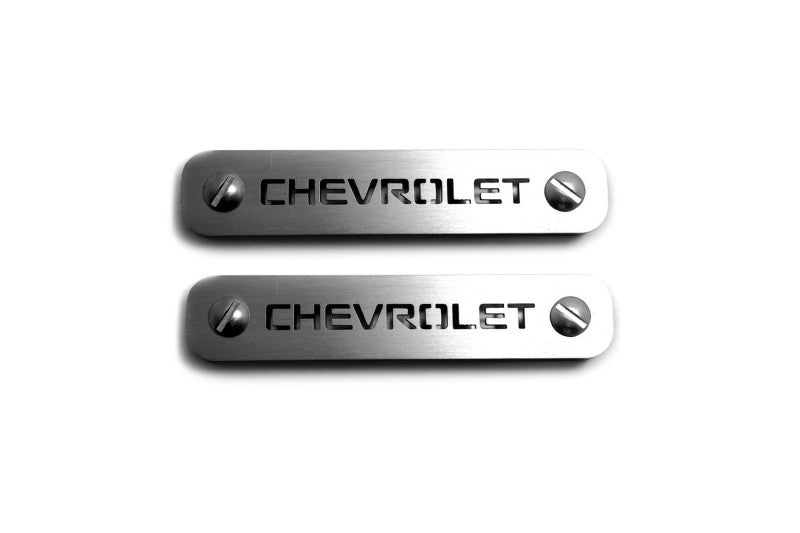 Stainless Steel Floor Mats Emblems Set Badges with Chevrolet Logo Car Mats Badges Decoin
