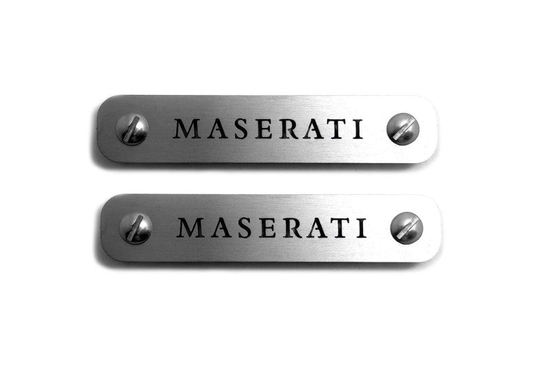 Stainless Steel Floor Mats Emblems Set Badges with Maserati Logo Car Mats Badges Decoin