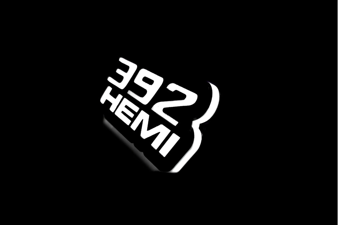 Chrysler Illuminated LED Radiator Grille Emblems and Badges with 392 Hemi logo (type 1) Chrysler Led Emblems decoinfabric
