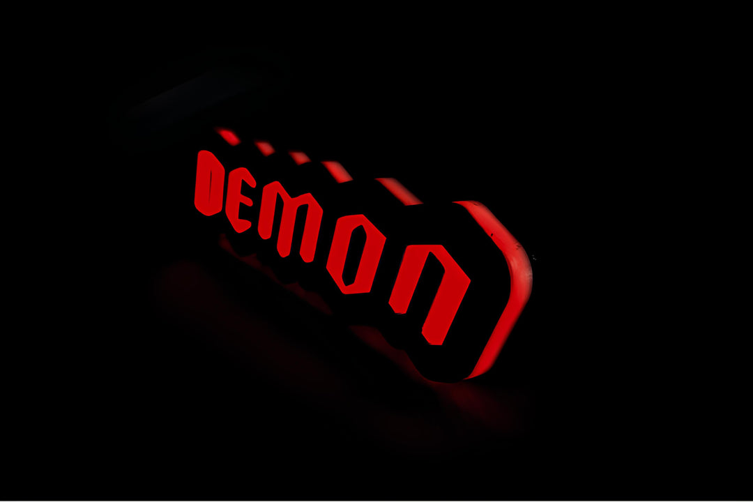 Dodge Illuminated LED Radiator Grille Emblems and Badges with Demon (type 2) logo Dodge Led emblems decoinfabric