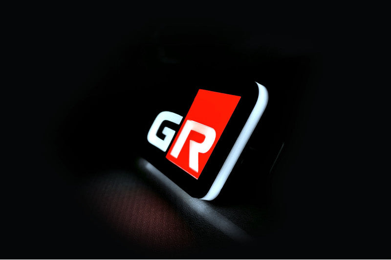 Toyota Illuminated LED Radiator Grille Emblems and Badges with GR logo Toyota Led Emblems decoinfabric