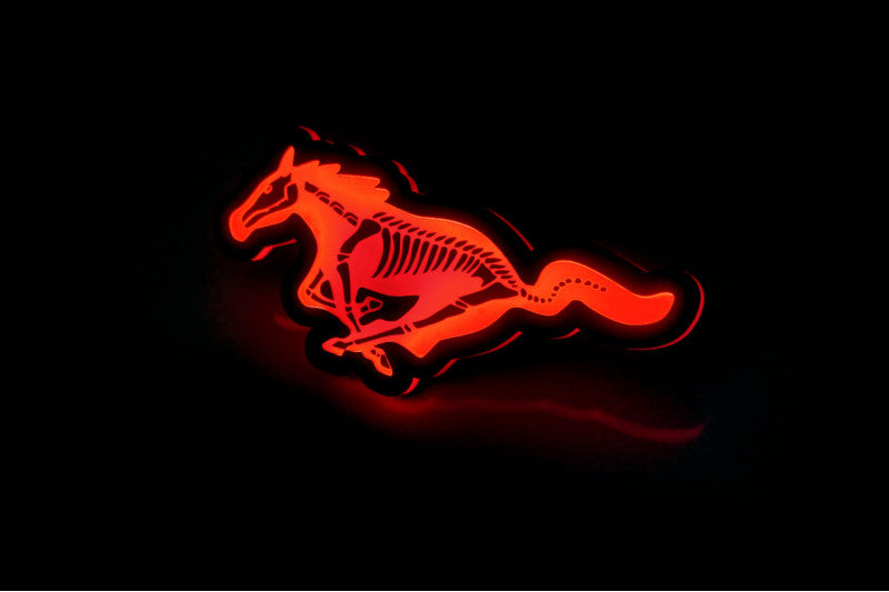 Ford Illuminated LED Radiator Grille Emblems and Badges with Mustang Horse Skeleton logo Ford Led Emblems decoinfabric