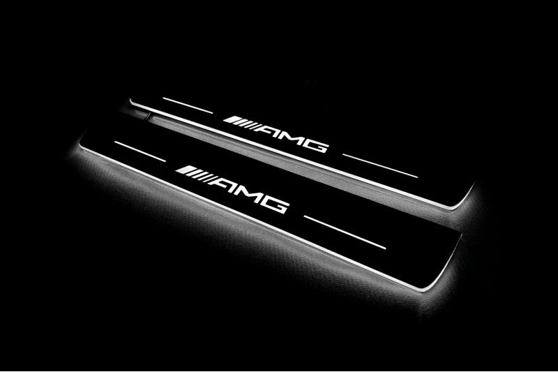 Mercedes E W213 2016-2023 Auto Door Sills With Logo AMG Mercedes Led Door Sills opdesign