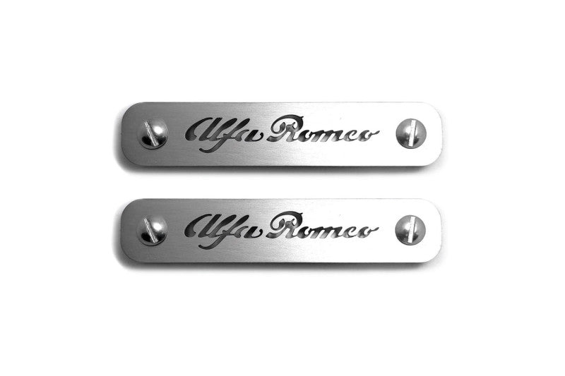 Stainless Steel Floor Mats Emblems Set Badges with Alfa Romeo Logo Car Mats Badges Decoin