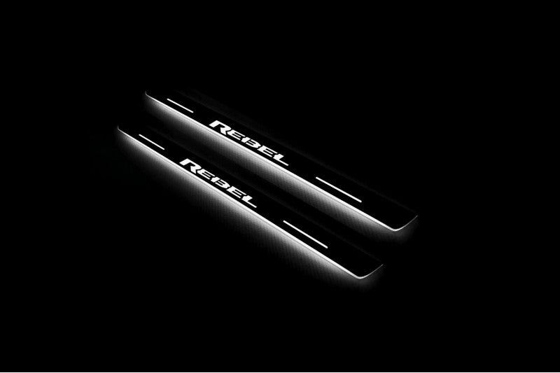 Dodge RAM 2500 V 2019+ Door Sill Led Plate With REBEL Logo