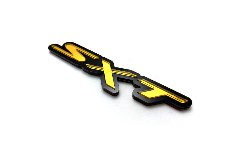 Dodge Emblem & Badges set with SXT logo Dodge emblems decoinfabric BLACK GOLD MIRROR