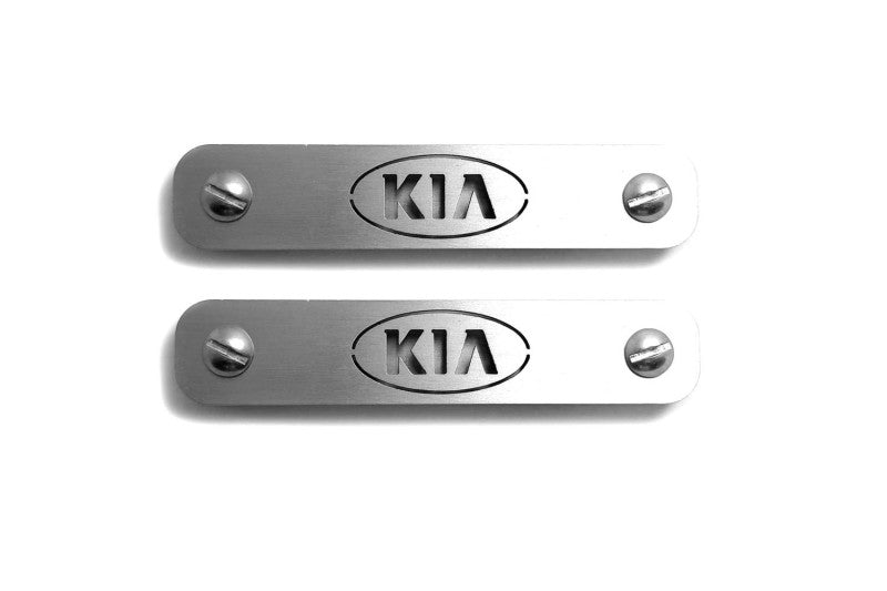 Stainless Steel Floor Mats Emblems Set Badges with KIA Logo Car Mats Badges Decoin
