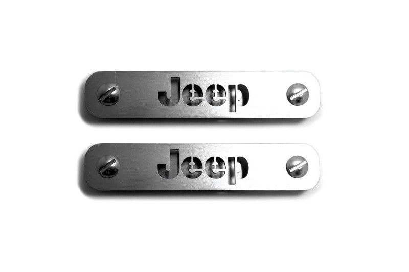 Stainless Steel Floor Mats Emblems Set Badges with Jeep Logo Car Mats Badges Decoin