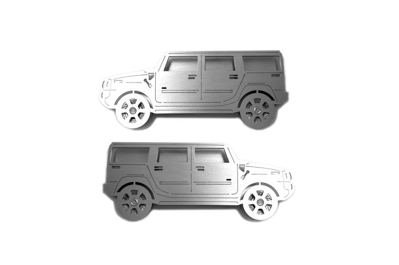 Hummer H2 SUT (2002-2009) Floor Mat Emblem Set – Stainless Steel Badges Car Mats Badges Decoin