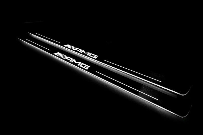Mercedes S-Class C217 2014-2020 Door Sill Led Plate With AMG Logo Mercedes Led Door Sills opdesign