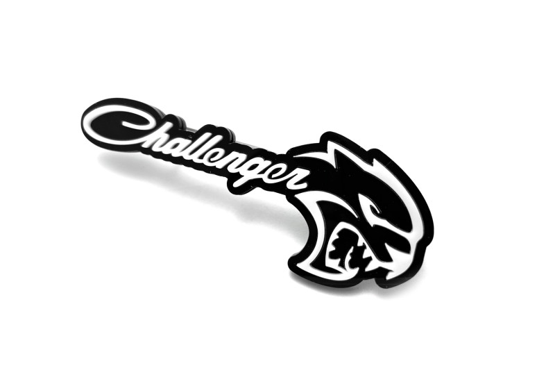 Dodge tailgate trunk rear emblem with Challenger + Hellcat logo