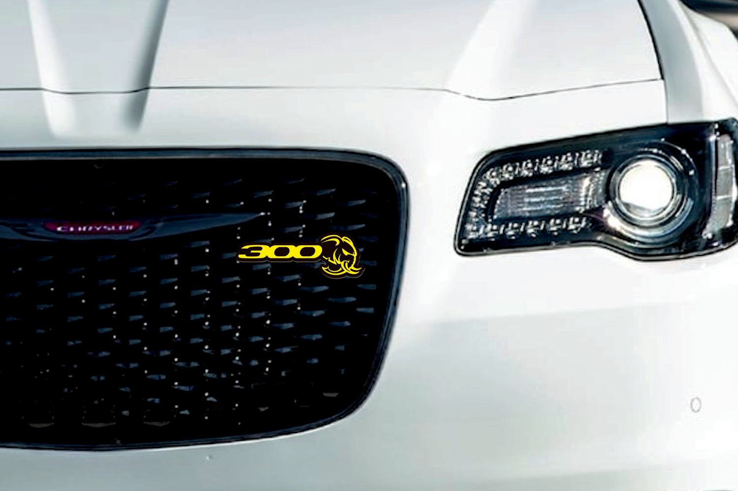Chrysler Radiator grille emblem with 300 Hellephant logo Chrysler emblems decoinfabric