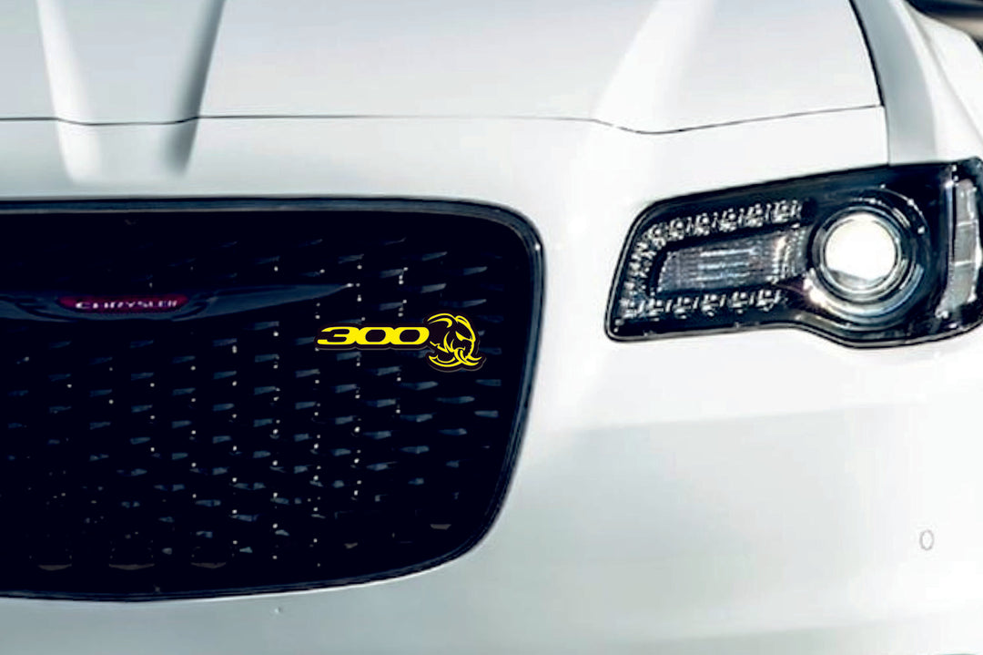 Chrysler Radiator grille emblem with 300 Hellephant logo Chrysler emblems decoinfabric