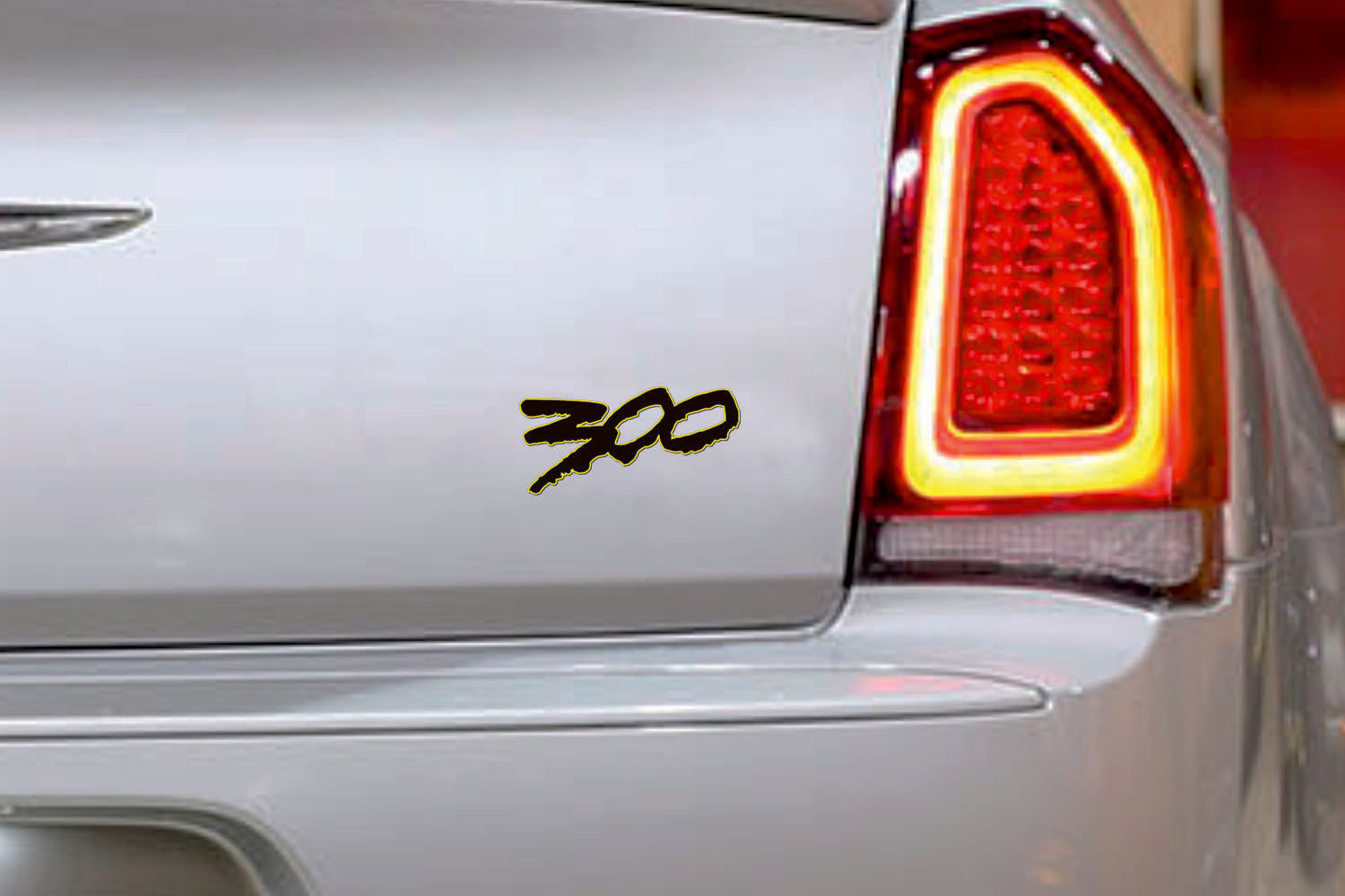 Chrysler tailgate trunk rear 3D emblem with 300 logo (type MIXT) Var. 2 Chrysler emblems decoinfabric